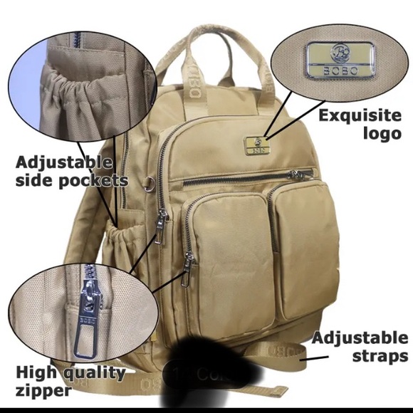 NWOT Lilac Multi Pockets Travel Backpack, Schoolbag, Nylon Laptop Daypack - Picture 4 of 7